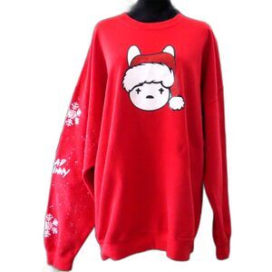 Bad Bunny Custom Christmas Sweatshirt  Red Men's (gender neutral) 3XL
